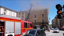 Incendie  au restaurant Le Bouchon d'Pont place Duroc à Pont-à-Mousson