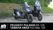 Peugeot Pulsion RS 125 vs Yamaha XMAX Iron Max 125 MATCH en POV Auto-Moto.com