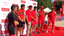 Miguel Indurain participa en un triatlón en Madrid a casi 40 grados de temperatura