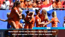 FOOTBALL: FIFA Women's World Cup: Fast Match Report - Italy 0-2 Netherlands