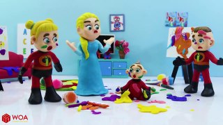 LUKA BABY INCREDIBLES LEARNS HOW TO DRAW  Play Doh Cartoons For Kids