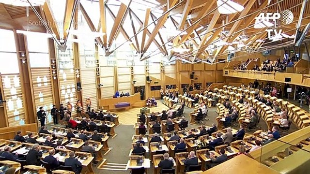 Queen Elizabeth II speaks at Scottish parliament for its 20th anniversary