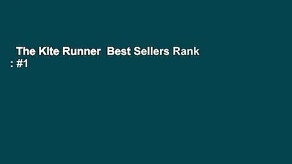 The Kite Runner  Best Sellers Rank : #1