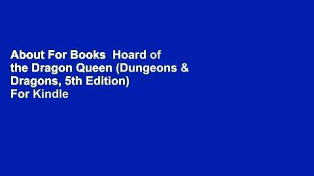 About For Books Hoard of the Dragon Queen (Dungeons & Dragons, 5th Edition) For Kindle