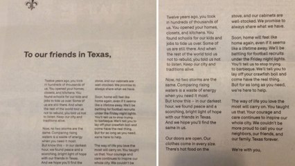 New Orleans Takes Out Moving Two-Page Ad In A Houston Newspaper