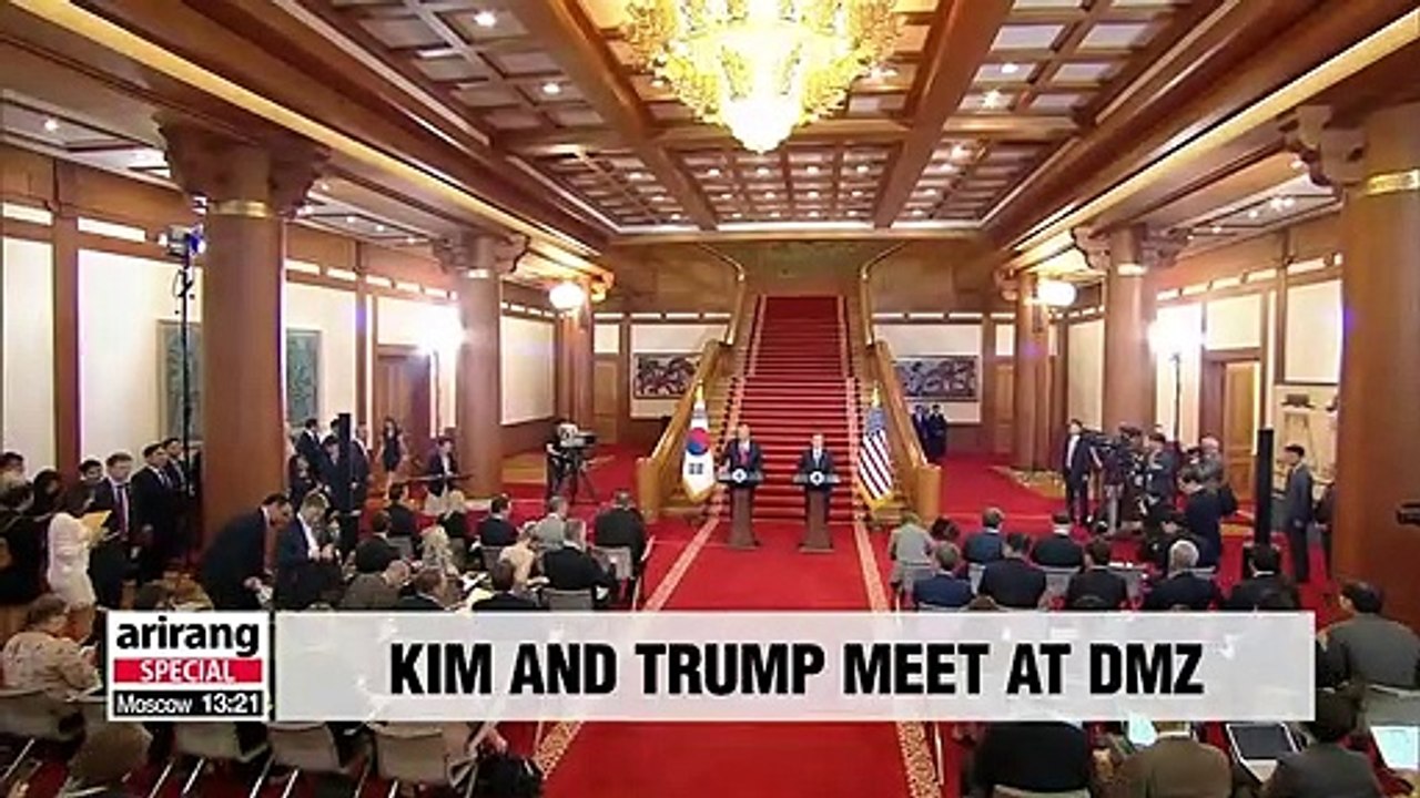 Leaders of N. Korea and U.S. meet at DMZ, border of two Koreas