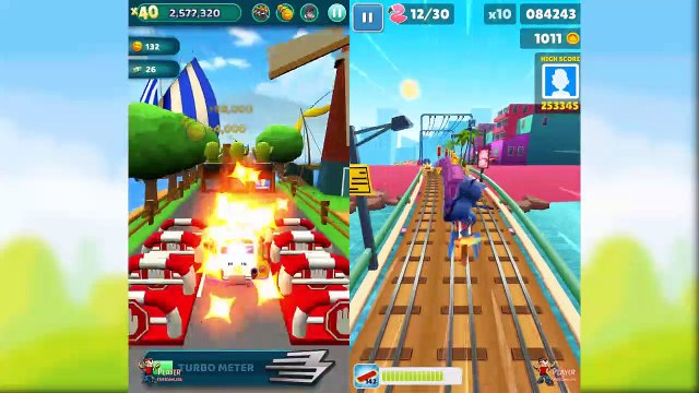 Subway Surfers Miami 2019 Dino Facebook Special vs Oddbods Turbo Run Slick Gameplay
