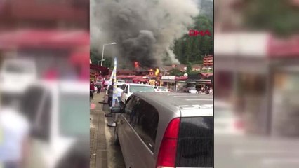 TRABZON Turizm merkezi Uzungöl'de pansiyon yangını