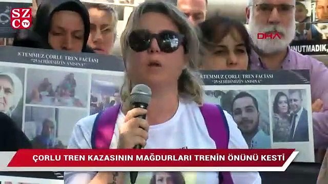 Çorlu tren kazasının mağdurları trenin önünü kesti!