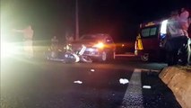 Batida de trânsito no trevo de acesso ao Bairro Guarujá deixa duas pessoas feridas