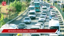 İstanbul’un trafik yoğunluğu son durum! Metrobüs duraklarında yoğunluk