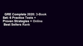 GRE Complete 2020: 3-Book Set: 6 Practice Tests + Proven Strategies + Online  Best Sellers Rank