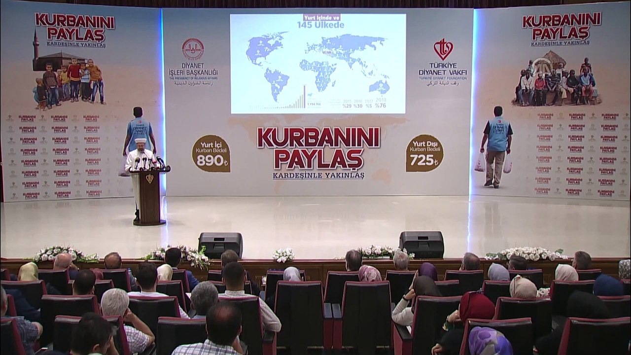 Erbaş: '(Vekalet yoluyla kurban kesim bedeli) Yurt içi fiyatını 890, yurt dışı fiyatını 725 lira olarak belirledik' - ANKARA