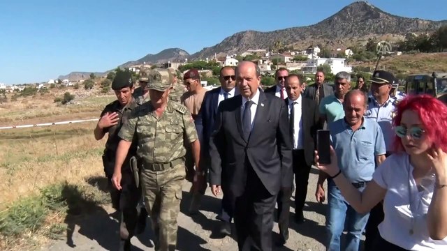 KKTC Başbakanı Tatar'dan düşen cismin bulunduğu bölgede inceleme - LEFKOŞA