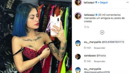 Tati Zaqui ameaça tirar a lingerie no instagram e fãs vão á loucura