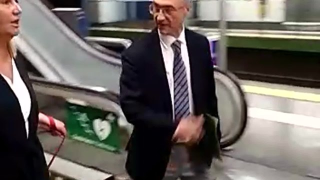 La consejera de Transportes, Rosalía Gonzalo, viaja en Metro con voluntarios con perros