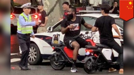 James Harden gets called for traveling on Shanghai scooter