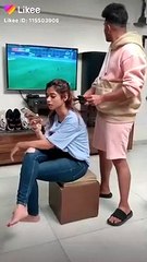 Girl Hair cutting very funny boy