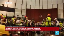 Les images des manifestants hongkongais à l'intérieur du parlement