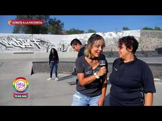 ¡Ana Alicia estuvo en un clase de skateboarding para padres e hijos! | Sale el Sol