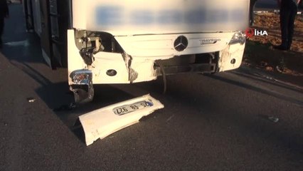 Yolcu otobüsü ile otomobil çarpıştı: 3 yaralı