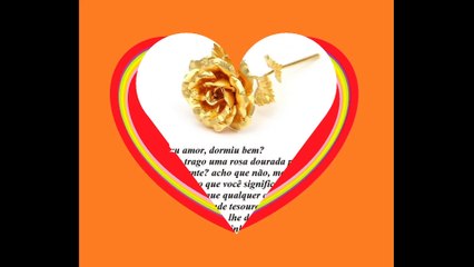 Bom dia meu amor, trouxe uma rosa dourada, te amo! [Mensagem] [Frases e Poemas]