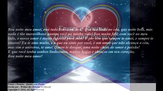 Boa noite meu amor, nosso amor é especial para mim, te amo! [Mensagem] [Frases e Poemas]