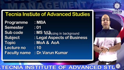 Dr. VARUN KUMAR || MOA & AOA || MBA || TIAS || TECNIA TV
