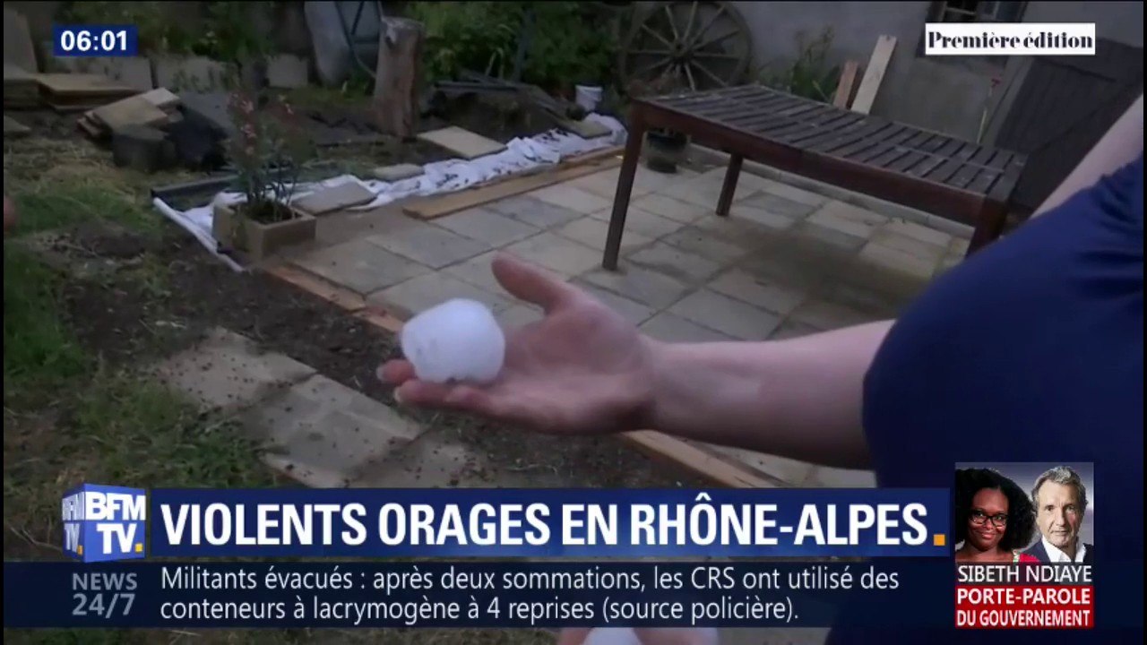 Les images des orages, d'impressionnants grêlons et d'importants dégâts en Auvergne-Rhône-Alpes