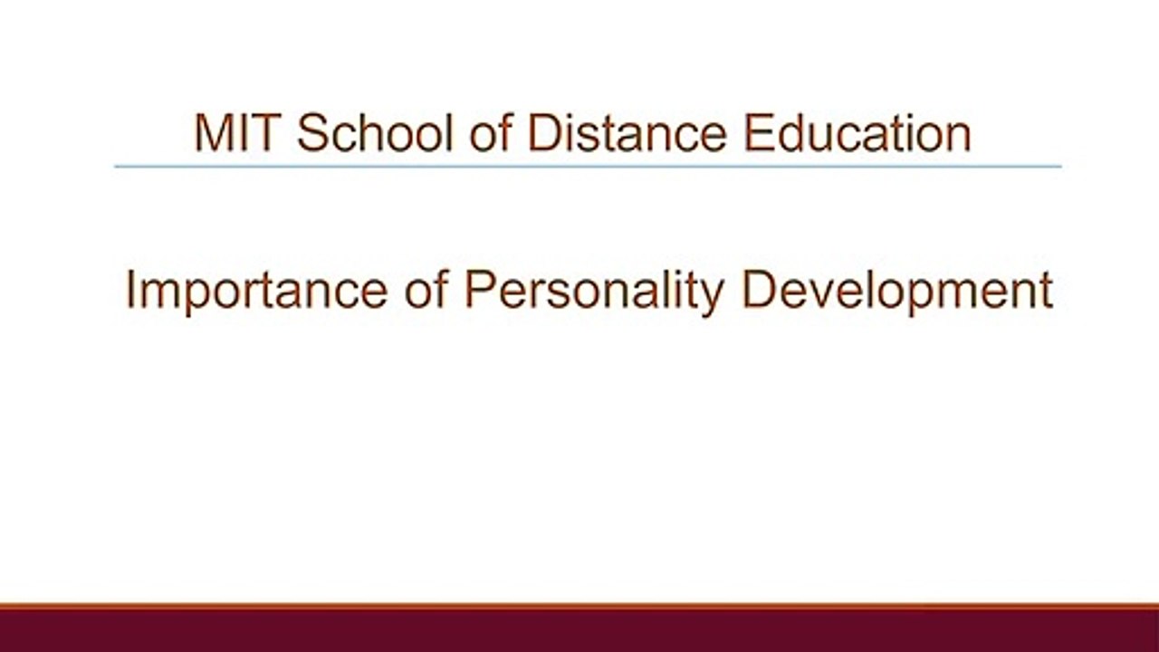 Importance of Personality Development | MIT School of Distance Education