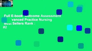 Full E-book  Outcome Assessment in Advanced Practice Nursing  Best Sellers Rank : #2