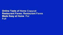 Online Taste of Home Copycat Restaurant Faves: Restaurant Faves Made Easy at Home  For Full
