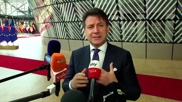Bruxelles - Riunione straordinaria del Consiglio europeo punto stampa del Presidente Conte (02.07.19)