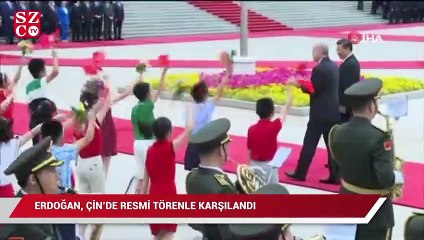 Erdoğan, Çin’de resmi törenle karşılandı