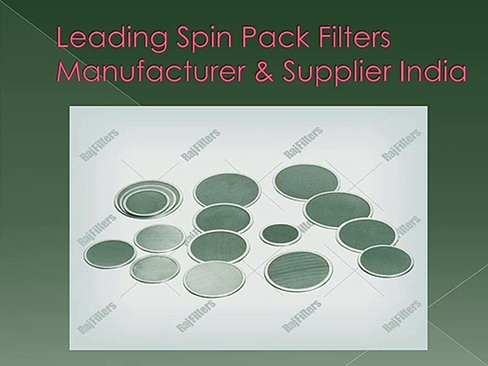 SPIN PACK FILTERS MANUFACTURER