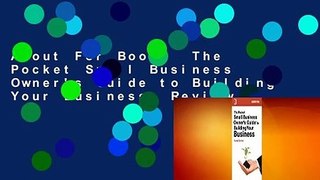 About For Books  The Pocket Small Business Owner's Guide to Building Your Business  Review