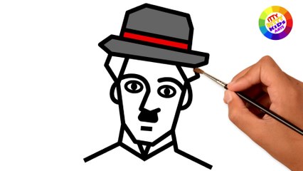 Coloring Charlie Chaplin | Painting for toddlers and drawing for kids | Itty Bitty Kids Art