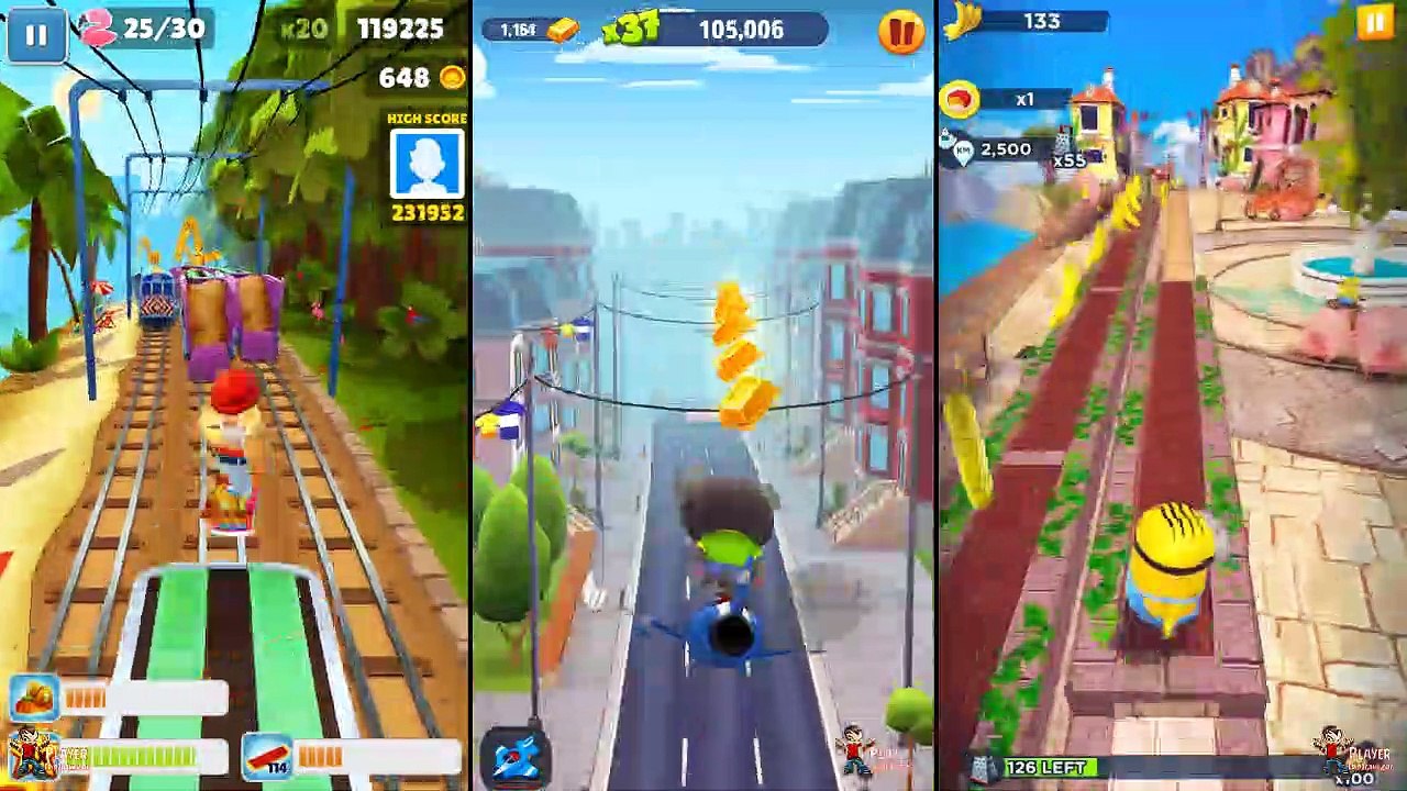 Subway Surfers Miami 2019 vs Talking Tom Gold Run New Map vs Minion Rush Freedonia New Location