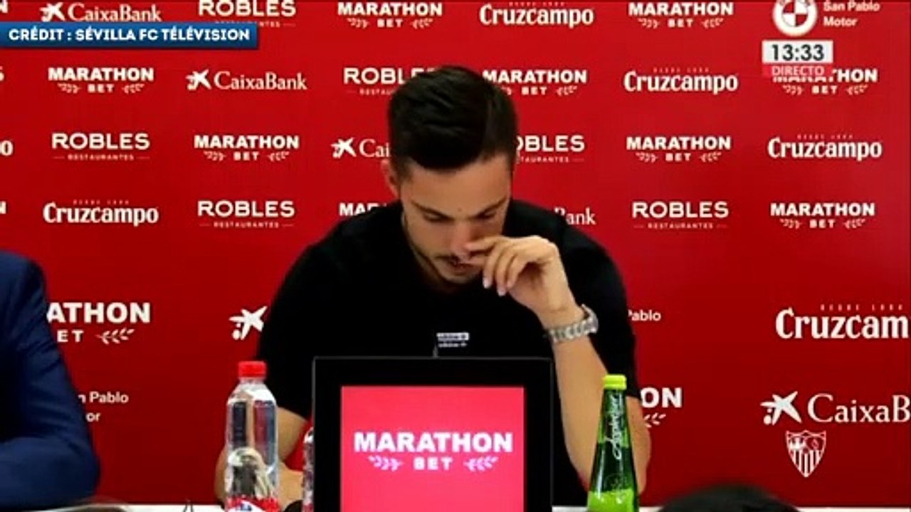 Les larmes de Pablo Sarabia lors de sa conférence de presse d’adieu à Séville