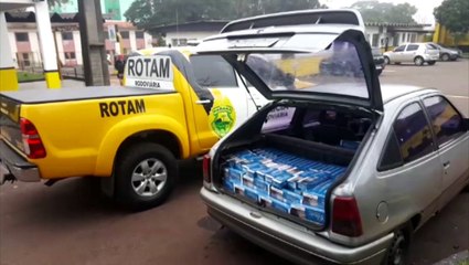 Kadett carregado com cigarros é apreendido na PR-180