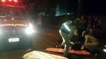 Ocupantes de moto ficam feridos em colisão de trânsito no Coqueiral