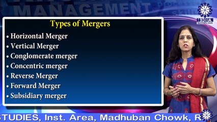 Ms. Sonia Madan || TYPES OF MERGERS || MBA || TIAS || TECNIA TV