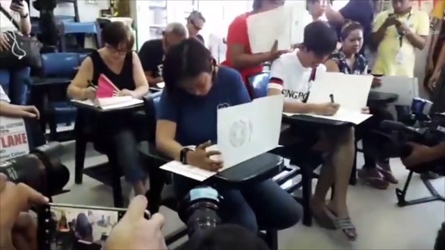 Reelectionist Makati Mayor Abby Binay casts vote at San Jose Elementary School