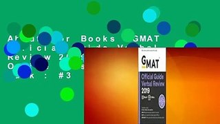 About For Books  GMAT Official Guide Verbal Review 2019: Book + Online  Best Sellers Rank : #3