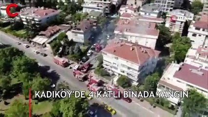 Kadıköy'de 4 katlı binada yangın