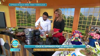 ¡Espinazo con salsa verde, habas y verdolagas. | Venga La Alegría