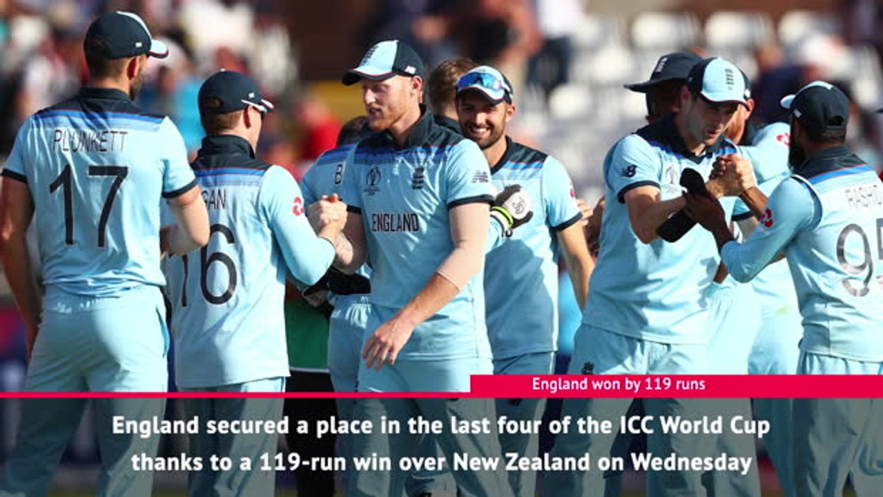 Fast Match Report - England beat Black Caps to book semi-final berth