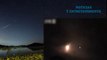 Video del cielo  iluminado con el impacto de dos bolas de fuego contra la Tierra