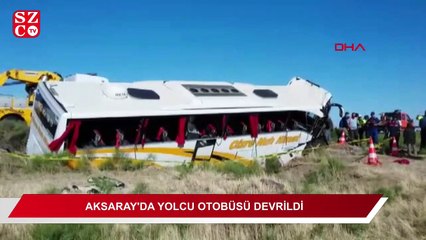 Aksaray’da yolcu otobüsü devrildi