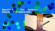 About For Books  Clinical Epidemiology: The Essentials  Best Sellers Rank : #1